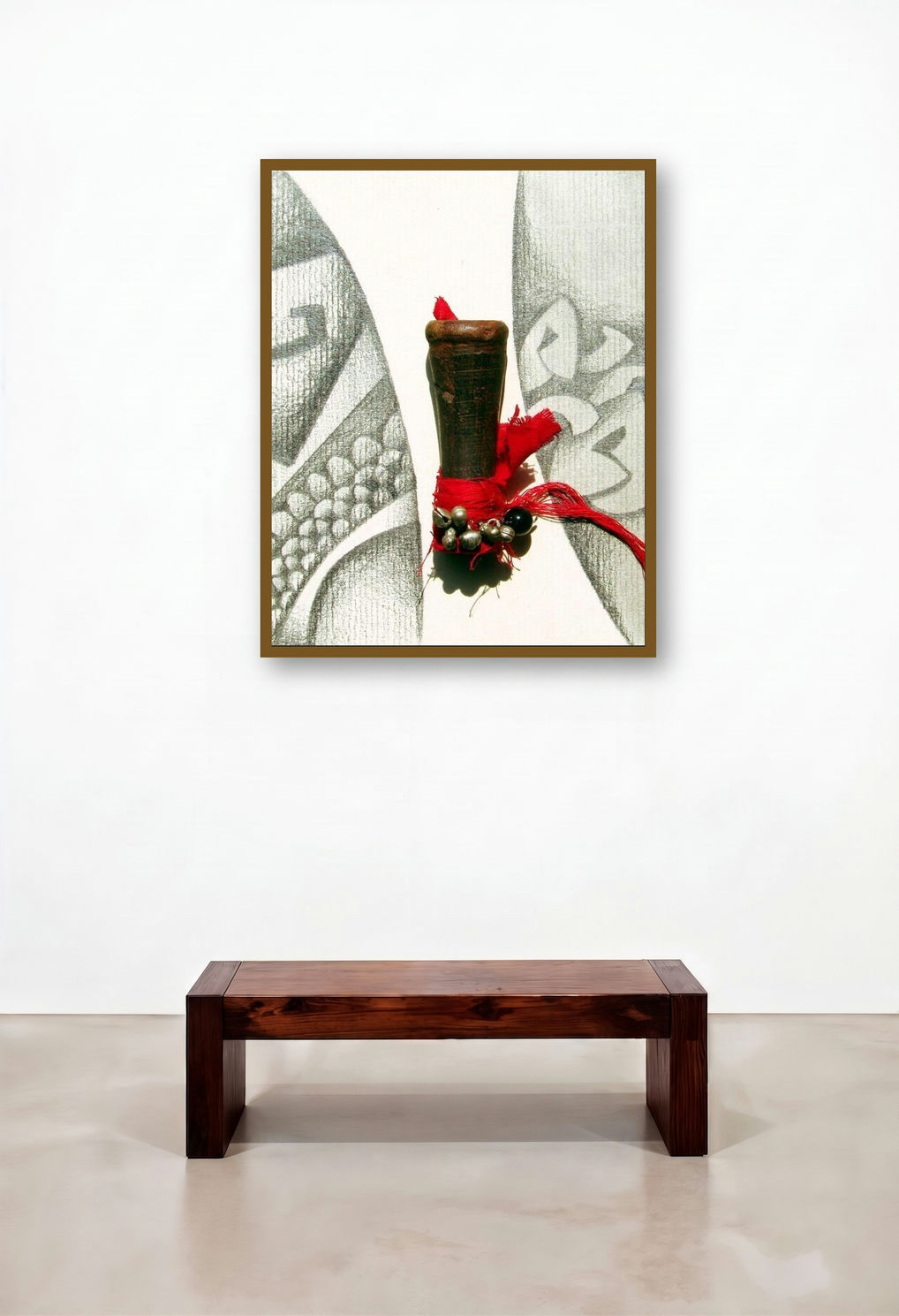 Mixed Media Abstract Iii by artist Mohit Bhatia displayed in a Traditional Home Office