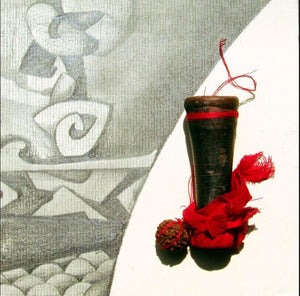 Mixed Media Abstract Iv by Mohit Bhatia, Original Paper Abstract Painting on Paper, X-Small Square Wall Art