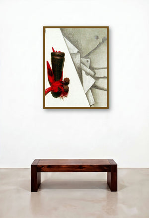 Mixed Media Abstract V by artist Mohit Bhatia displayed in a Contemporary Library