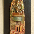 Religious sculpture titled 'Moksh Dham', 16x9x2 inches, by artist Gurucharan Singh on Terracotta
