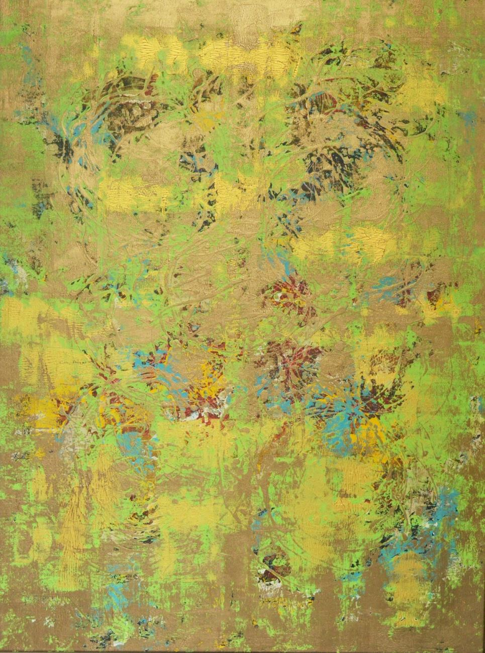 Momentum 3' abstract acrylic painting by artist Anitha H C, 48x36 inch, on canvas