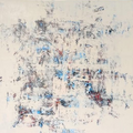 Momentum 7' abstract acrylic painting by artist Anitha H C, 48x48 inch, on canvas