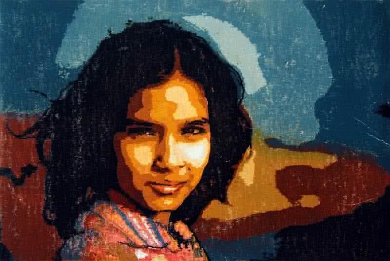 Figurative printmaking titled 'Monalisa Smile', 12x18 inches, by artist Tapan Madkikar on Paper