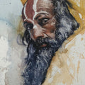 A Monk' religious watercolor painting by artist Das Sujith, 15x11 inch, on paper