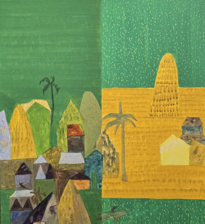 Monsoon' landscape acrylic painting by artist Harshada Kolapkar, 30x24 inch, on canvas