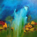 Nature acrylic painting titled 'Monsoon', 36x36 inches, by artist Sanjay Dhawale on Canvas