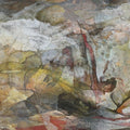 Monsoon Fossil' contemporary mixed-media painting by artist Naresh Soni, 43x81 inch, on canvas