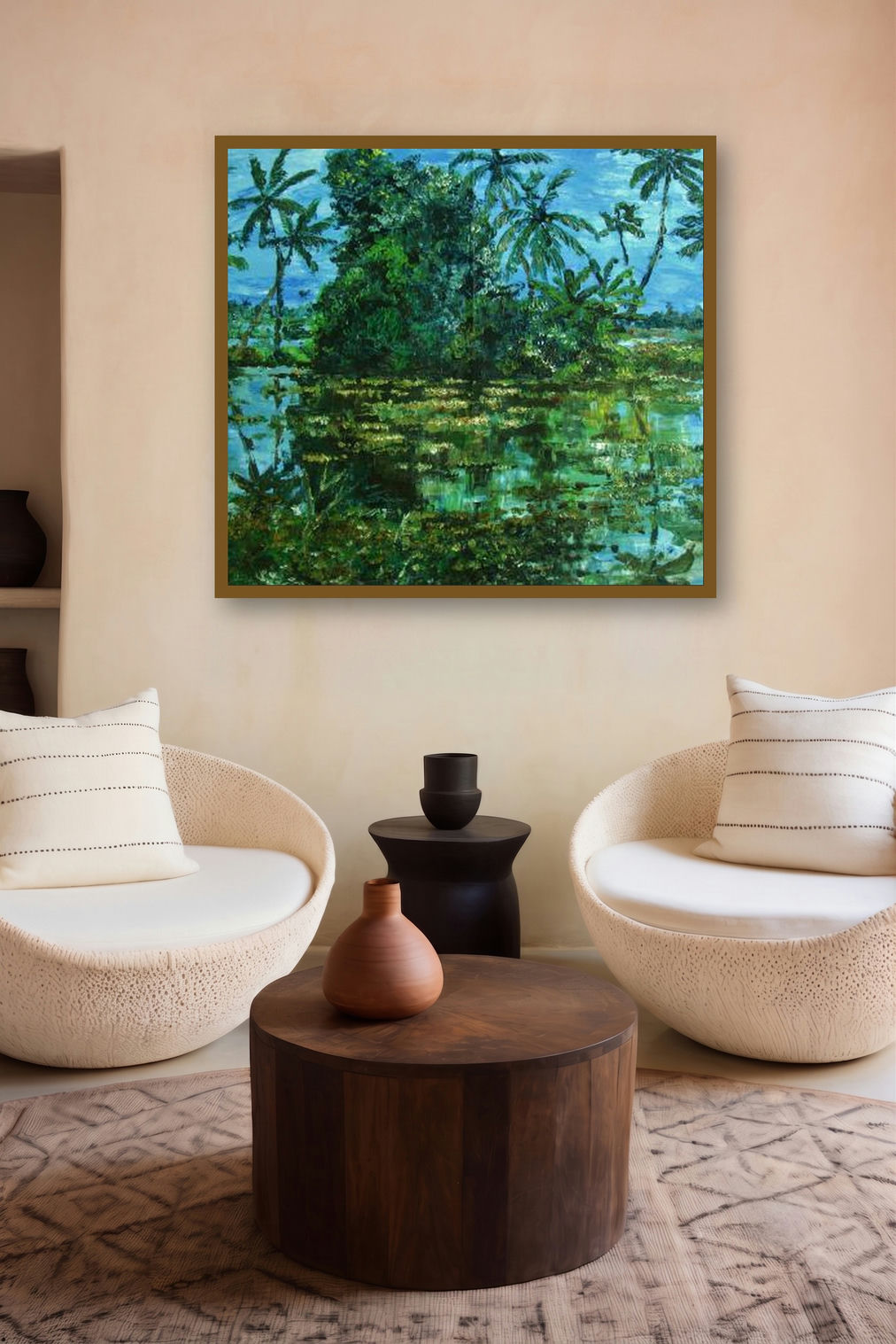 Monsoon Glory 2 by artist Manjula Dubey displayed in a Minimalist gallery