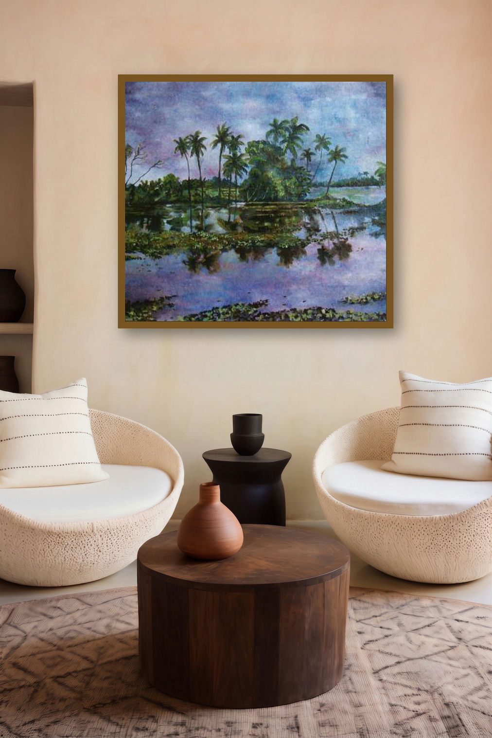 Monsoon Glory by artist Manjula Dubey displayed in a Museum Style gallery