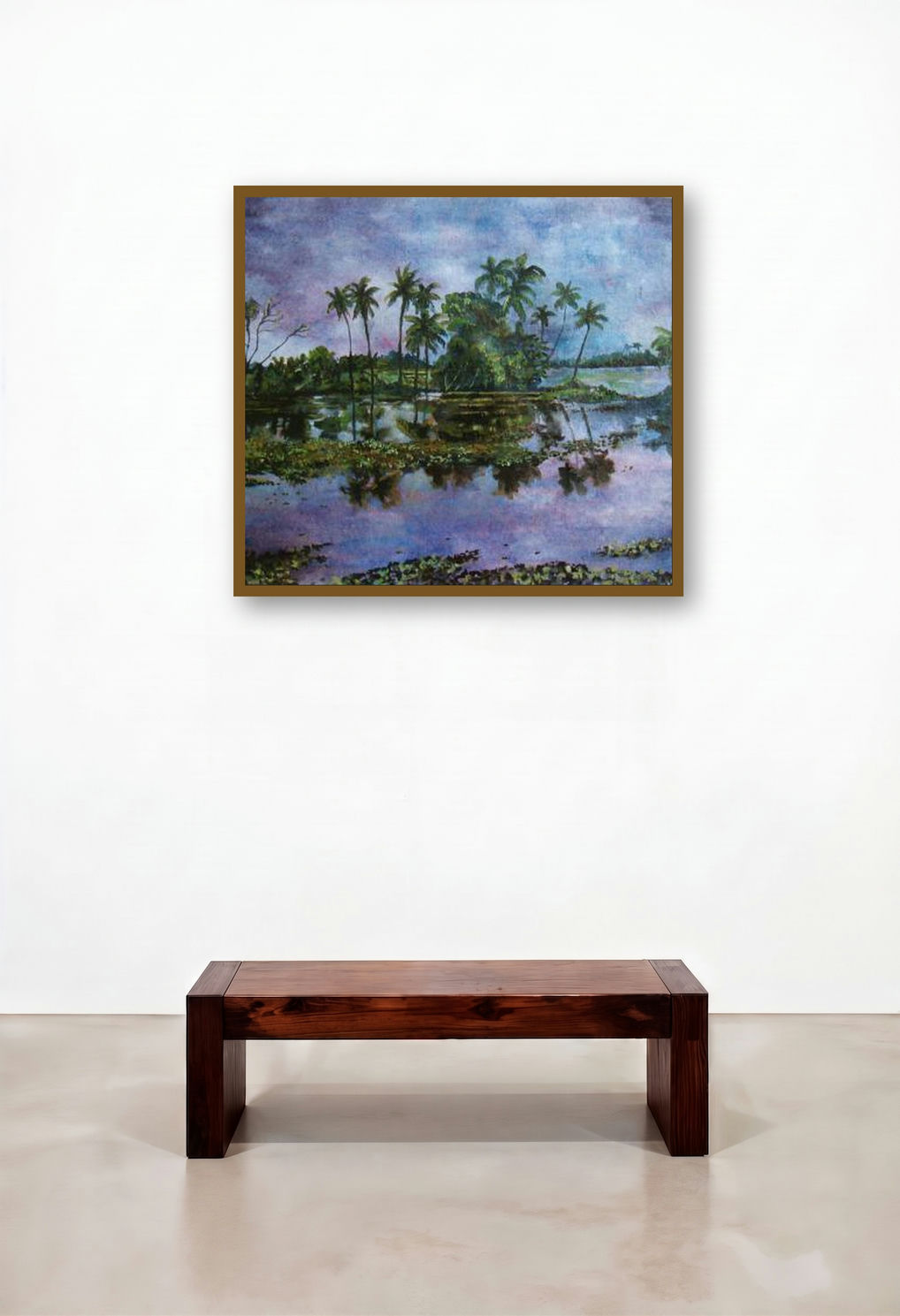 Monsoon Glory by artist Manjula Dubey displayed in a Boutique Hotel Style Lounge