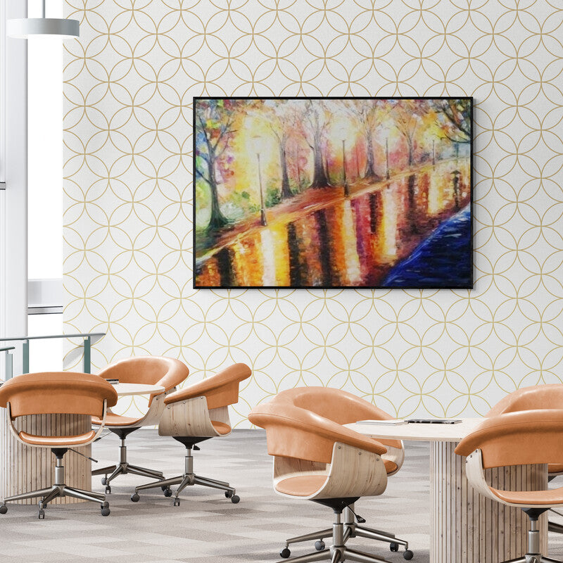 In-situ view of Kiran Bableshwar's 'Monsoon Night' painting in a room