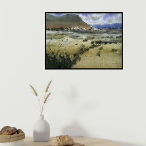 In-situ view of Atul Gendle's 'Monsoon Session Series' painting in a room