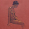 Nude color pencil drawing titled 'Mood 3', 25x21 inches, by artist Mansi Sagar on Paper
