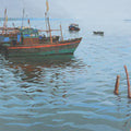 Seascape acrylic painting titled 'Mood Of The Sea', 24x30 inches, by artist Abhijit Jadhav on Canvas
