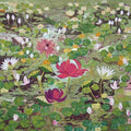 Landscape tempera painting titled 'Moonlit Pond', 25x21 inches, by artist Madhu Jain on handmade paper
