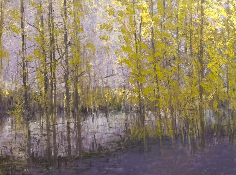 Morning' nature acrylic painting by artist Vinita Sadarangani, 36x48 inch, on canvas