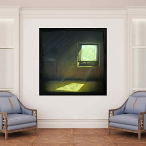 In-situ view of Gopal Pardeshi's 'Morning' painting in a room