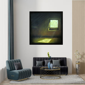 Preview of 'Morning' Painting by Gopal Pardeshi shown on a wall in a furnished room.