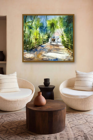 Morning Beauty (Rural Tranquility) by artist Sanjay Dhawale displayed in a Contemporary gallery