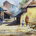 Morning Raga' landscape watercolor painting by artist Sujit Chakraborty, 12x17 inch, on paper