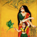 'Mother And Child' figurative acrylic painting by artist Gautam Mukherjee, 60x36 inch, on canvas