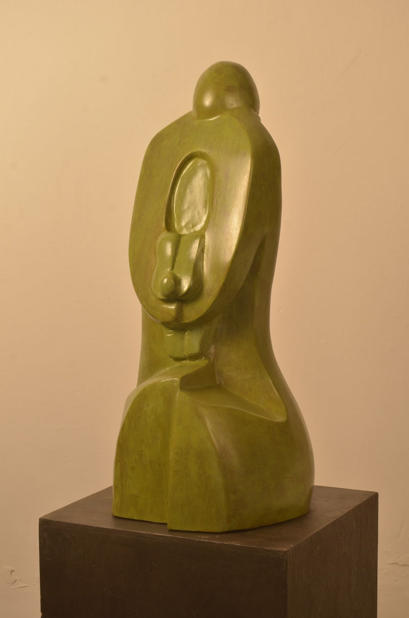 Mother And Child' figurative Fiberglass sculpture by artist Renu Khandelwal, 29x16 inch, on fiberglass