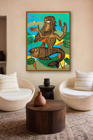 Mother Fish (The Enchanted Mermaid) by artist Ranjith Raghupathy displayed in a Minimalist gallery