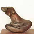 Figurative sculpture titled 'Mother Rocks 3', 14x11x7 inches, by artist Rajendra Pradhan on Bronze