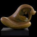 Figurative sculpture titled 'Mother Rocks 4', 14x12x8 inches, by artist Rajendra Pradhan on Bronze