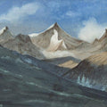 Nature watercolor painting titled 'Mountain', 9x12 inches, by artist Rina Roy on Paper