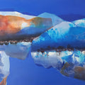 Mountain Stories 18' landscape acrylic painting by artist Atul Gendle, 36x48 inch, on canvas