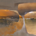 Mountain Stories 2' landscape mixed-media painting by artist Atul Gendle, 15x22 inch, on paper
