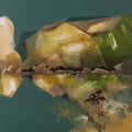 Mountain Stories 32' landscape acrylic painting by artist Atul Gendle, 18x18 inch, on canvas