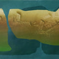 Mountain Stories 36' landscape acrylic painting by artist Atul Gendle, 11x22 inch, on paper