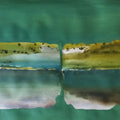 Mountain Stories 8' landscape mixed-media painting by artist Atul Gendle, 15x22 inch, on paper