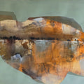 Mountain Stories 9' landscape mixed-media painting by artist Atul Gendle, 15x22 inch, on paper