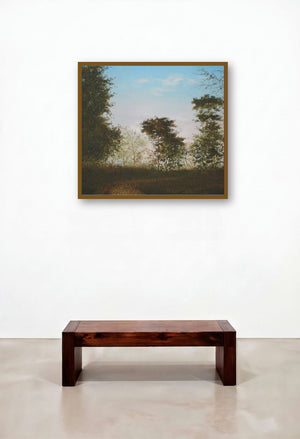 Mountain View I by artist Fareed Ahmed displayed in a Classic Family Room