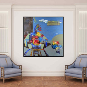 In-situ view of Rohan Koli's 'Move On (Inner Universe)' painting in a room