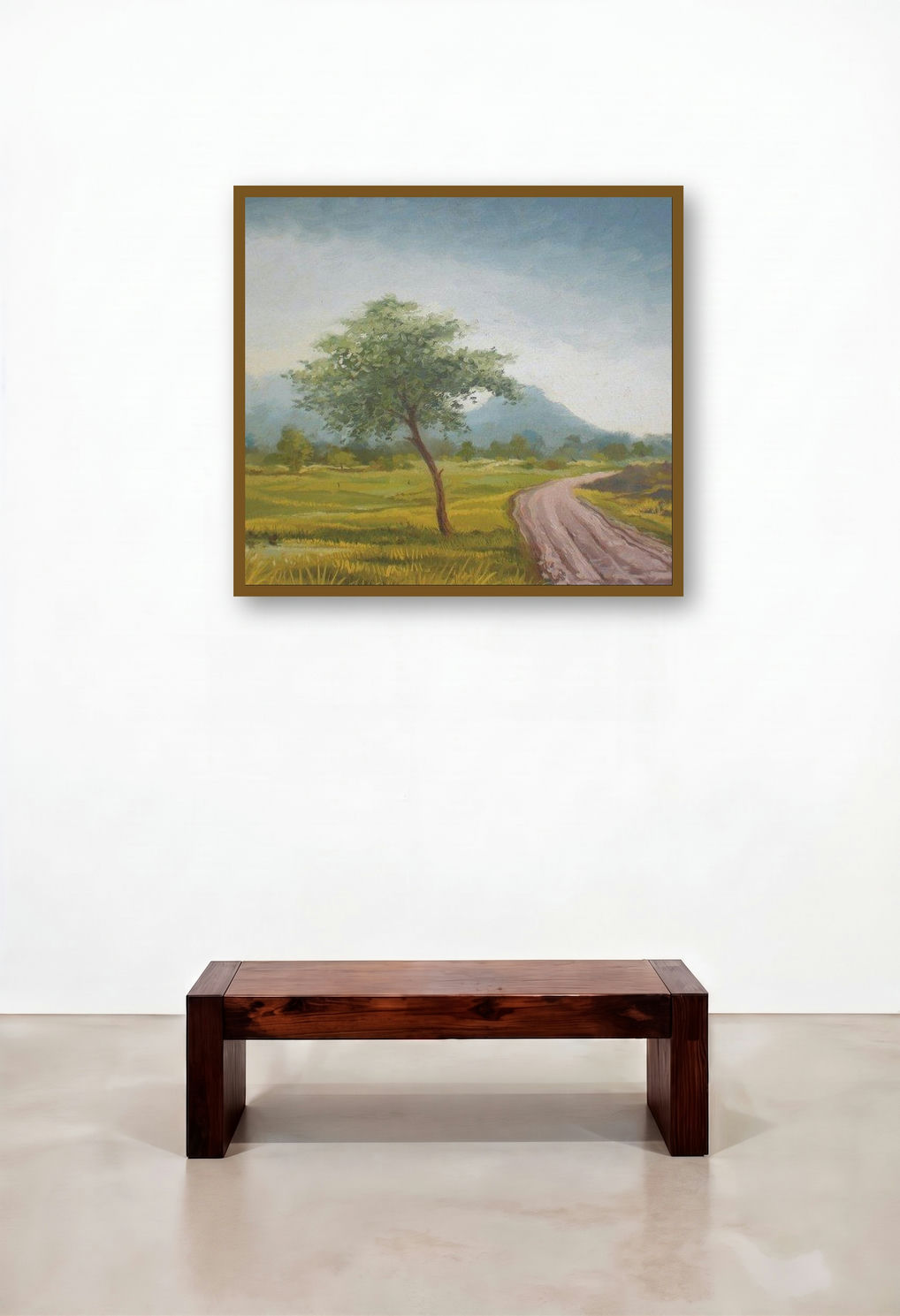 Muddy Way by artist Fareed Ahmed displayed in a Minimalist Dining Room