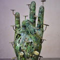 Figurative sculpture titled 'Mudra 2', 15x9x6 inches, by artist Dinesh Singh on Brass