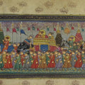 Figurative mughal traditional art titled 'Mughal King On Elephant With Army', 5x8 inches, by artist Unknown on Paper