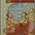 Figurative mughal traditional art titled 'Mughal Princess At Palace', 5x4 inches, by artist Unknown on Paper