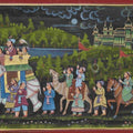 Figurative mughal traditional art titled 'Mughal Procession With Camel And Horse', 11x16 inches, by artist Unknown on Silk