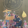 Figurative mughal traditional art titled 'Mughal Procession With Urdu Literature 3', 13x9 inches, by artist Unknown on Paper