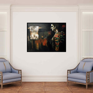 In-situ view of Palash Halder's 'Multi Expose' painting in a room