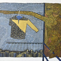 Mumbai City Of Balcony' contemporary mixed-media painting by artist Pravin Randive, 48x60 inch, on canvas