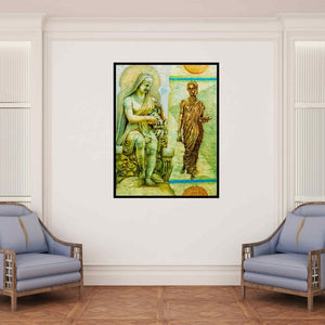 In-situ view of Ajay Meshram's 'Mumbai Hertiage' painting in a room