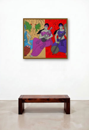 Music Contention (The Music of Life) by artist Chetan Katigar displayed in a Transitional Bedroom