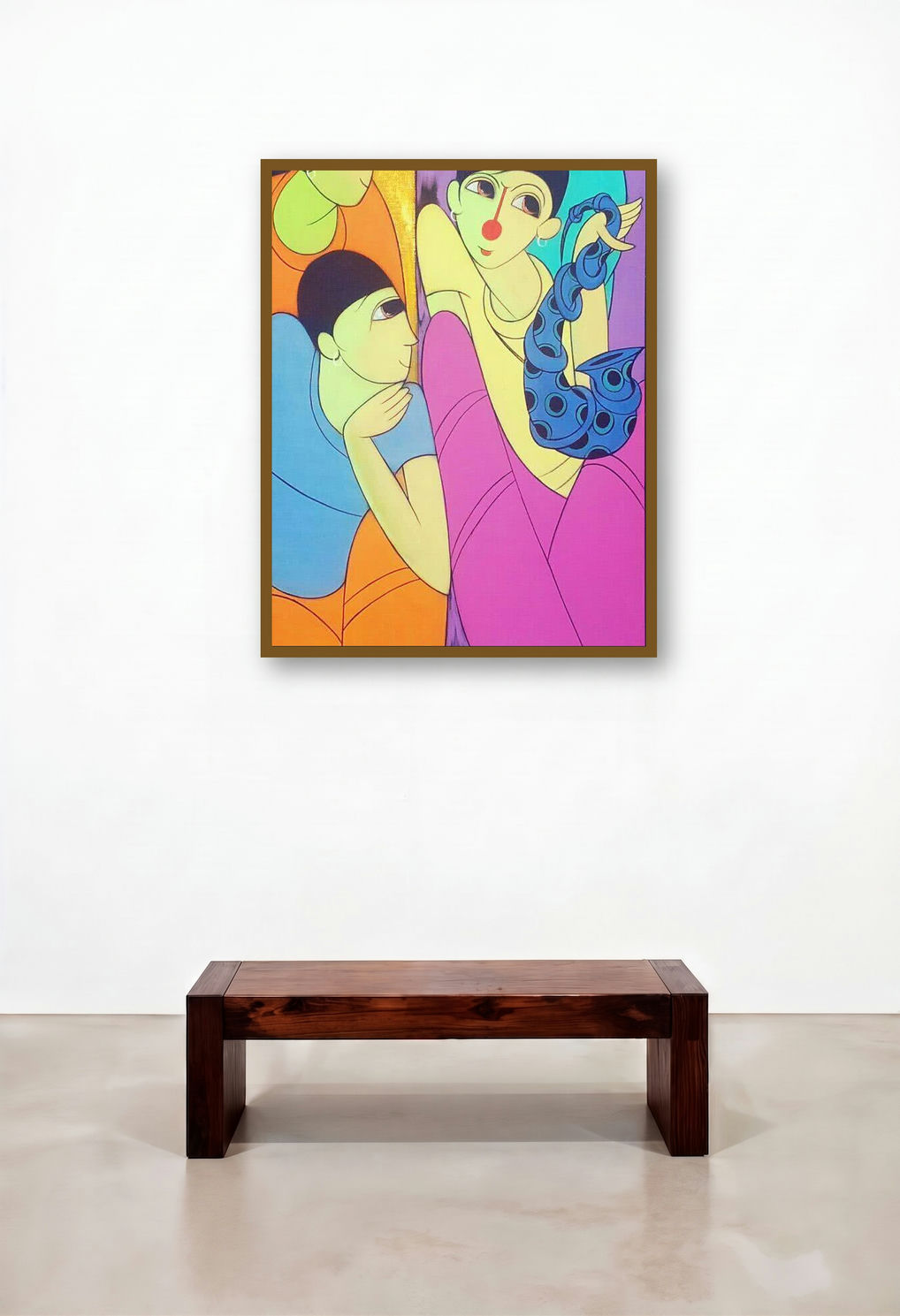 Music Ii (Harmonious Hues) by artist Dnyaneshwar Bembade displayed in a Luxury Home Office