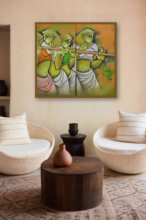 Music Iii (Melodic Muse) by artist Satyajeet Shinde displayed in a Indian Art gallery